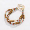 Strand One Czech Glass Beads And Semi-Precious Synthetic Stone Bracelet (BE1136)