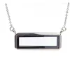 Pendentif Colliers 1pcs / lot 3 couleurs flottant médaillon collier alliage plaine rectangle verre magnétique bijoux de mode