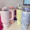 ABD Stok Pembe Geçit Töreni Cosmo Pink Co Markalı H2.0 40oz Paslanmaz Çelik Tumbler Silikon Tutucu Kapak ve Saman Seyahat Araba Kupaları Su Şişeleri GG0111