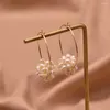 Hoop Earrings Simple Daily Delicate Stainless Steel 18KP Freshwater Pearl Earring Dating Dancing For Women 2023