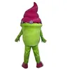 Halloween verde sorvete mascote traje dos desenhos animados roupas terno adultos tamanho outfit aniversário natal carnaval fantasia vestido para homens mulheres