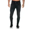 Jeans masculinos na moda retalhos personalizados apertados perna pequena high street moda casual versátil