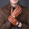 Fem fingrar handskar äkta läder svartbrun vinter höst mode män kvinnor andas körning sportmantens för manlig kvinna 231114