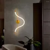 Wandlampen Lamp Postmodern minimalistisch Nordic Creative Gold Slaapkamer Bedide Deco Woonkamer Achtergrond SCONCES LICHT