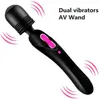 Vibrateurs 10 Mode Corps Puissant Relax Clit Massage Rechargeable Baguette Magique Masseur Érotique Gode Vibrateur Sex Toys pour Femmes Chatte Vagin 220509