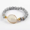 Strand 2 STKS Natuurlijke Druzy Agaat Armband Bij de Hand Vergulde Witte Kristallen Quartz Charme Reiki Healing Sieraden Geschenken