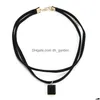 Chokers Velour Lether Necklace Double Layer Harajuku Choker Necklaces For Women Acrylic Gem Gift 10 Styles Drop Delivery Jewe Dhgarden Dhkqb