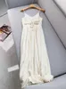 Casual jurken dames kleden zomer spaghetti-band solide middenkalf lengte a-line sexy high street chic verbluffende modeontwerp stijlvolle trendy