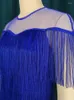 プラスサイズのドレスエレガントなタッセルロングボディチュールパッチワーク曲線女性服バースデーションイブニングパーティー3xl 4xl 5xl 6xl