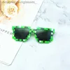 Óculos de sol crianças óculos de sol engraçado óculos de sol cosplay jogo de ação brinquedo quadrado óculos pixel mosaico bandido vida eyewear presente das crianças l231114