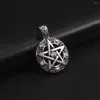 Collane con ciondolo Dawapara Amuleto pagano Pentacolo Pentagramma per creazione di gioielli Ciondoli in acciaio inossidabile gotico Wiccan Strega Regalo di Halloween