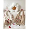 Borse da sera Borsa a tracolla in tessuto Youda Fannel per donna Borsa semplice in peluche con modello simpatico cartone animato Borsa shopper di grande capacità casual