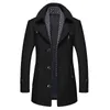 Jaquetas masculinas Outono Inverno Mens Lã Trench Coats Moda Médio Longo Jaqueta Masculina Dupla Gola Zipper Casaco Windbreak Woolen Overcoat 231113