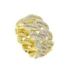 Anneaux de bande Anneaux de bande glacés Bling hommes bijoux de doigt Fl pavé Rec cubique zircone 5A Cz chaîne à maillons cubains bague de fiançailles 221107 Drop Dhuya