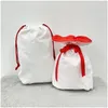 Juldekorationer jul dubbel lager sublimering tomt jultomten säckar diy personlig dstring väska presentficka värmeöverföring deco dhcnw