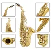 Saxofón soprano en Bb soprano pequeño instrumento musical de saxofón doblado
