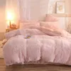 Bedding sets Plush Fluffy Duvet Cover Bed Sheet Pillowcase Luxury Ultra Sofa Shaggy Crystal Velvet Bedding Comforter Quilt Cover Set 5 Pieces 231114