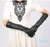 Guantes largos de piel de oveja para mujer, guantes de piel auténtica, suaves para conducir, con rejilla de diamante plegada, rombos, suaves y cálidos, para baile de boda y novia