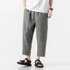 Pantalons pour hommes Zongke Longueur de la cheville Lin Hommes Pantalons de survêtement Coréen 2023 Vêtements d'automne Vêtements Joggers Streetwear Jogger