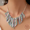 Collier en alliage de ligne de couleur d'amazon, style créatif, huile faite à la main, niche pour dames, décoration polyvalente