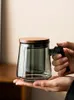 Verres à vin en verre résistant à la chaleur, tasse de bureau, simplicité moderne, séparation du thé à domicile, sens senior, ensemble pour hommes et femmes, Anti-poignée