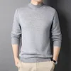 Mens Sweaters Wool Brand Cashmere Sweater Half Turtleneck Men Knit Pullovers for Male Youth Slim Knitwear Man 231113