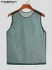 Heren tanktops Incerun mesh transparante solide sexy feest nachtclub vesten o-neck mouwloze streetwear mode S-5XL 230414