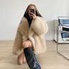 Women's Fur Faux Fur Winter Fashion Oversized Long Lapel Fur Coat Women Y2k Girls Warm Solid Faux Fur Jacket Luxury Brand Loose Club Outwear 231113