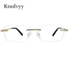 Lunettes de soleil Cadres Krasivyy Marque Pure Rimless Lunettes Cadre Hommes Haute Qualité Carré Prescription Lunettes Hommes Myopie Optique Lunettes 231113