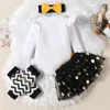 Set di abbigliamento Baby I miei primi anni Set Ragazze Manica lunga Anno Lettera Stampata Pagliaccetto Body Pois Tulle Gonne Fasce Abiti Navidad