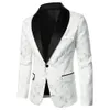 Men's Suits Blazers Men Suit Coat Rose Pattern Bright Jacquard Fabric Contrast Color Collar Party Luxury Design Causal Fashion Slim Fit Men Blazer 231113