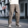 Męskie spodnie chiński styl gęste mody spodni klasyczny Klasyczne Plaid Plus Size Casual Harem Men Odzież 2023 Japońskie spodnie HARAJUKU MĘŻCZYZN