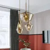 Lámparas colgantes, accesorios de luces de cristal modernas nórdicas, lámpara colgante LED para Loft para cocina, restaurante, sala de estar, dormitorio WJ10