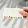 Stud Earrings S925 Needle 4Pairs Kawaii Set Colorful Flower Fruits Ear Post For Girls Student's Korea Jewelry Gifts