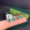 Dangle Küpeler Doğal Emerald 925 Silver Ladies Üst düzey Tasarım Lüks Atmosfer Takı Satışları ile Satış Satışı