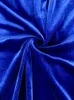 Plus Size Dresses Blue Party V Neck Tulle Patchwork Velvet 3/4 Sleeve High Waist Button Up Birthday Cocktail 3xl 4xl 5xl 6xl