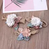 Hair Accessories Baby Girls Headbands Bows Stretchy Nylon Hairbands For Born Infant Flower Pearl Elastic Band Wraps