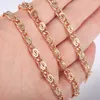 Catene da 6 mm Collana a catena a maglia di lumaca per donne ragazze 585 regalo di gioielli in colore oro rosa CN63