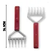 Dinnerware Sets Stainless Steel Metal Wooden Handle Sharp Pinic Forks Shredding Handling & Carving Brisket Campfire