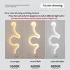 Wandlamp Eenvoudige lineaire LED-slangvormige decoratieve licht Drie kleuren dimmen Binnenverlichting Nachtkastje Lantren voor woonkamer