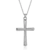 Hängen toppkvalitet Silver 925 Sterling Chain Halsband Kvinnor smycken Classic Cross Pendant Female Choker Male Party Accessories