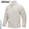 Suéteres masculinos Tacvasen 1/4 Zipper Collar Spring Fleece Suéteres Mens Moletons Quentes Respiráveis Esportes Casuais Caminhadas Gola Alta Pulôver Tops 231114