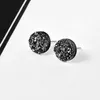 Boucles d'Oreilles Punk Ronde Acier Inoxydable Strass Pour Hommes Femmes Unisexe Rock Piercing Noir Vintage Cool Bijoux