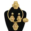 Комплект ожерелья и серег, продажа, большой кулон, легкий, смелый, женский, для свадебной вечеринки, банкета, итальянские позолоченные украшения, FHK16636
