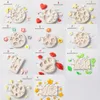 Stampi da forno Stampo in silicone per biscotti Cuore di cartone animato Fiore Foglie Forma maiuscola-fiocchi