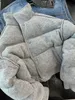 Parka da donna in piumino stile coreano Highend corto in cotone grigio sciolto caldo ispessito colletto alla coreana cappotto invernale da donna 231114