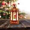 Dekoracje świąteczne świąteczne latarnie dekoracyjna świąteczna lampa biurka oświetlona latarnia wodna vintage Santa Lantern Heksagonal Lampa wiatrowa 231113