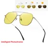 Sunglasses Metal Frame Pilot Pochromic Spectacles Ultraviolet-proof Polarized Man Dark Glasses Drive Night Vision Eyeglasses