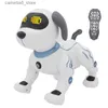 Animaux électriques / RC Animaux télécommandés Animaux RC robot chien cascadette Puppy Toys for Kids Push-up Push-up Animaux électroniques Dancage Boy Programmable Toy Q231114