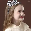 Hårtillbehör Fashion Cow Headbands Ribbon Print Non-Slip Hoops Kids Hairband Lovely Bow Ornament Pannband Butik Hårband Huvudbonader